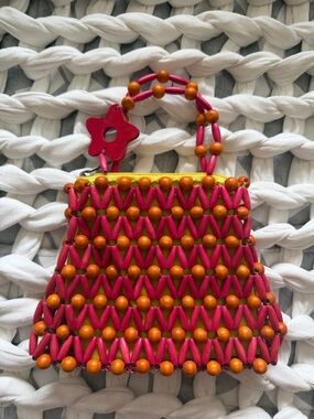 NWOT Beaded Micro Tote Bag - PINK